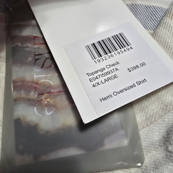 JOHN ELLIOTT Hemi Oversized Shirt Tapanga Check. Size 4/XL - Picture 8 of 10